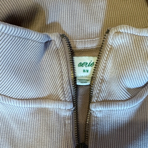 Aerie Women's Zip-Up Sweater - Pink Tan - Picture 2 of 5
